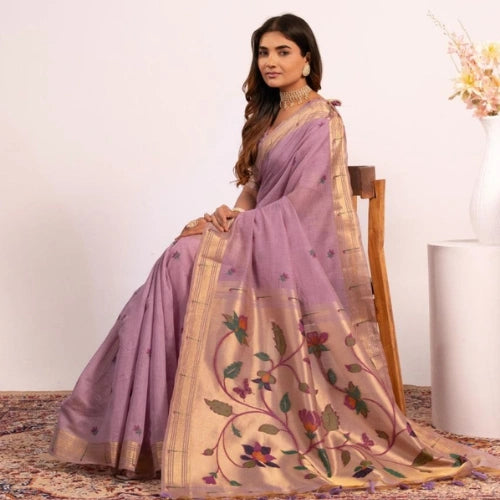 Mayura Paithani Muga Cotton Saree
