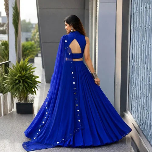 Premium Cotton Mirror Work Lehenga Set
