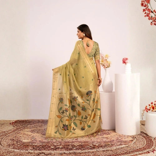Mayura Paithani Muga Cotton Saree