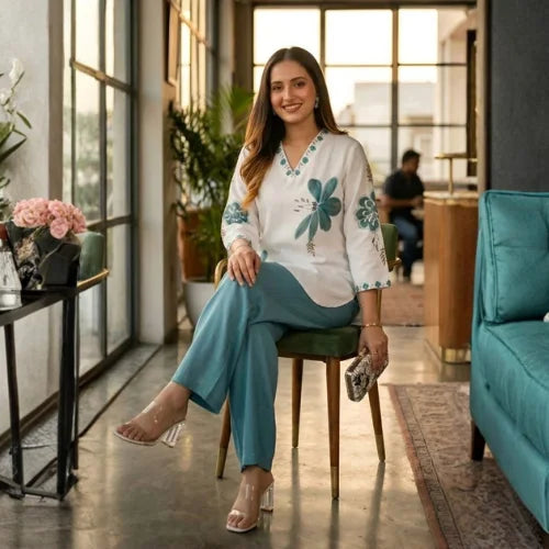 Pure Mul Cotton Digital Print Co-Ord Set