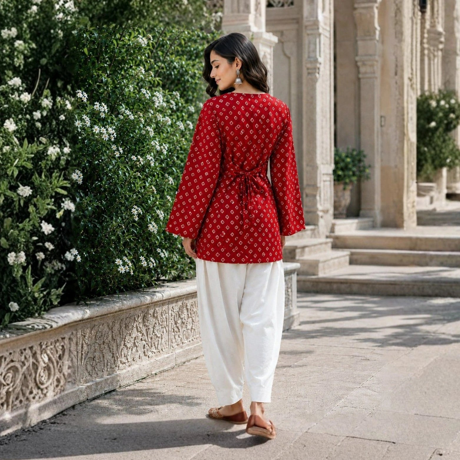 Pure Cotton Bandhej Print Co-ord Set with Farsi Pants