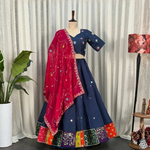 Neelam Aari Mirror Embroidered Lehenga Set