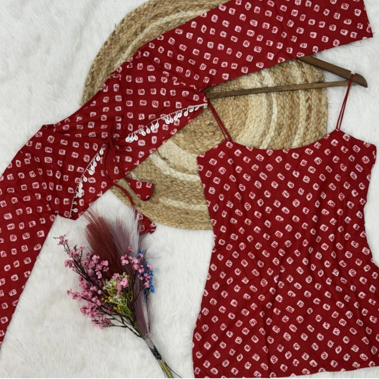 Pure Cotton Bandhej Print Co-ord Set with Farsi Pants