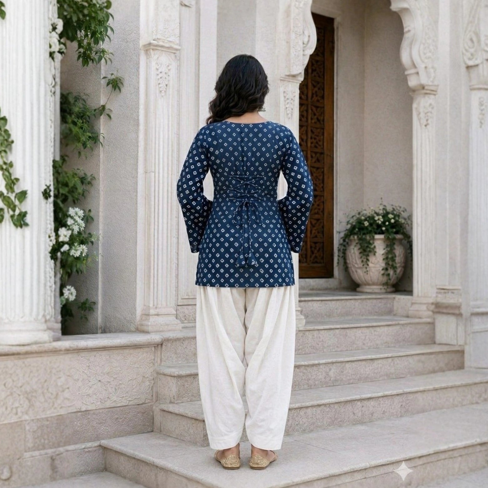 Pure Cotton Bandhej Print Co-ord Set with Farsi Pants