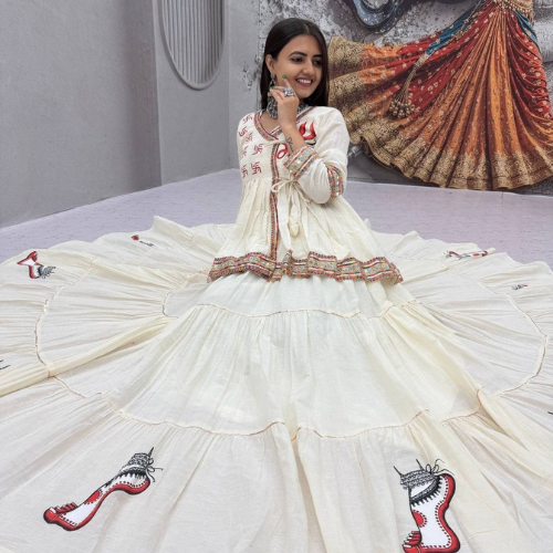 Handcrafted Cotton Kediya Lehenga Set