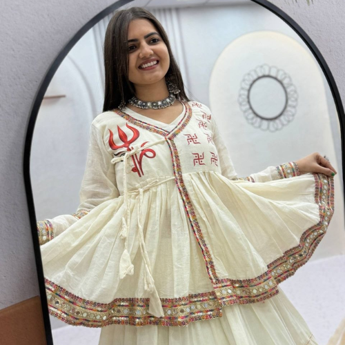 Handcrafted Cotton Kediya Lehenga Set