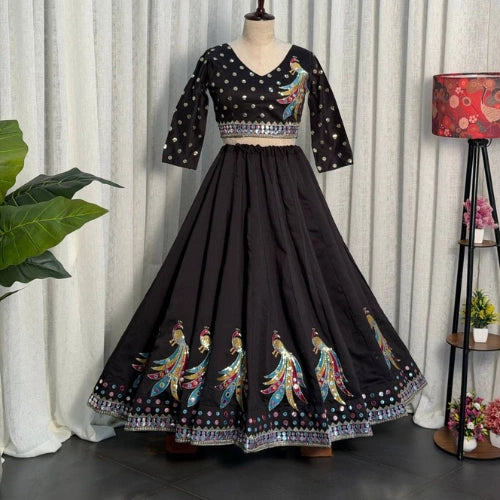 Kashvi Foil Mirror Embroidered Lehenga Set