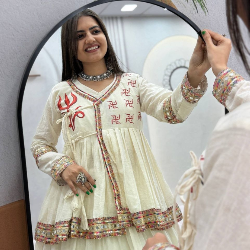 Handcrafted Cotton Kediya Lehenga Set