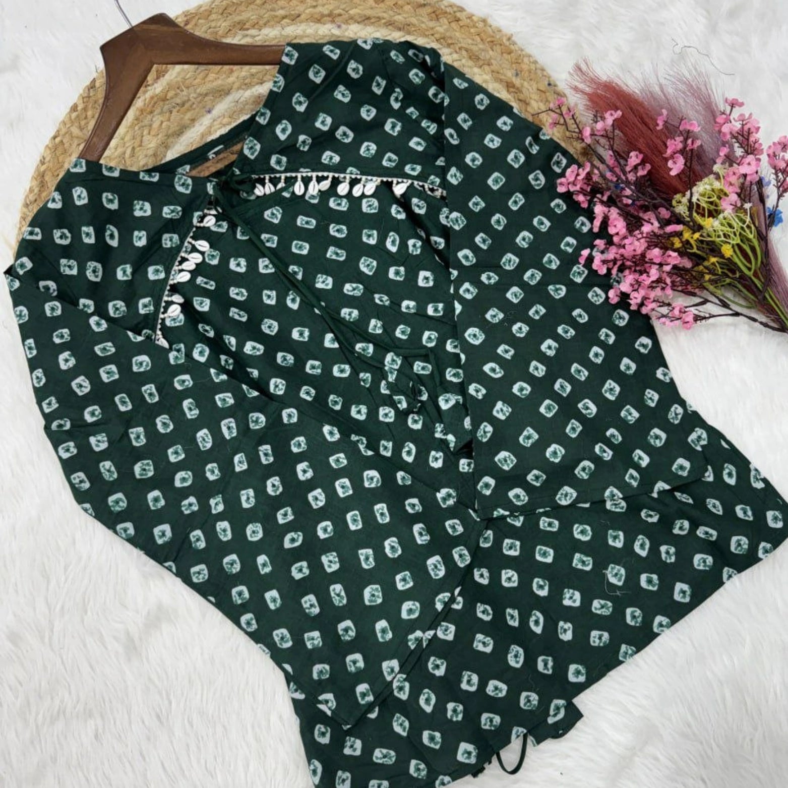 Pure Cotton Bandhej Print Co-ord Set with Farsi Pants