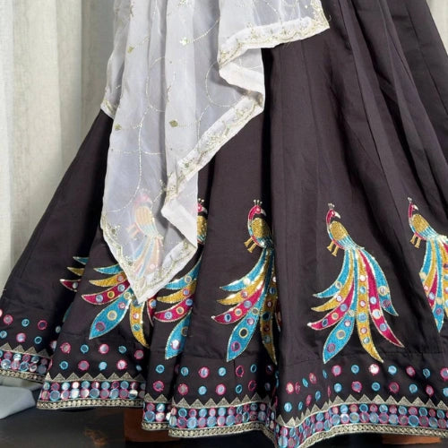 Kashvi Foil Mirror Embroidered Lehenga Set