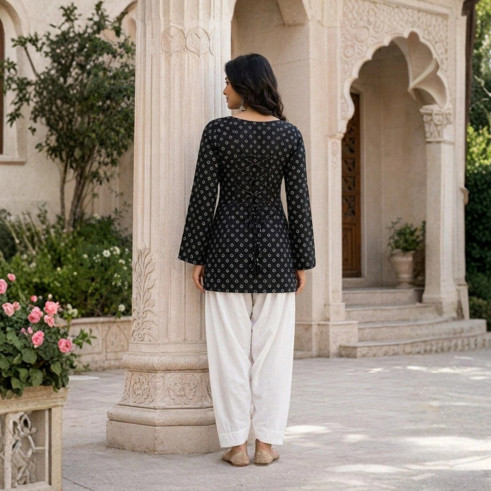 Pure Cotton Bandhej Print Co-ord Set with Farsi Pants