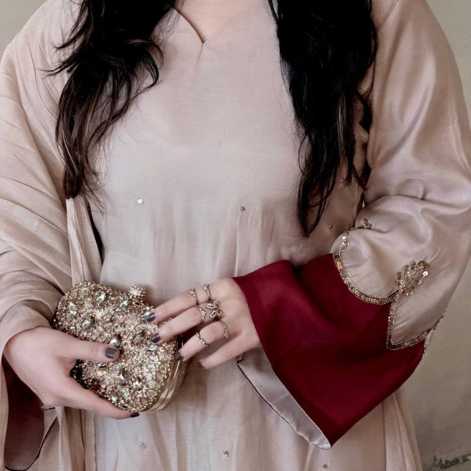 Priyal Roman Silk Kaftan Set