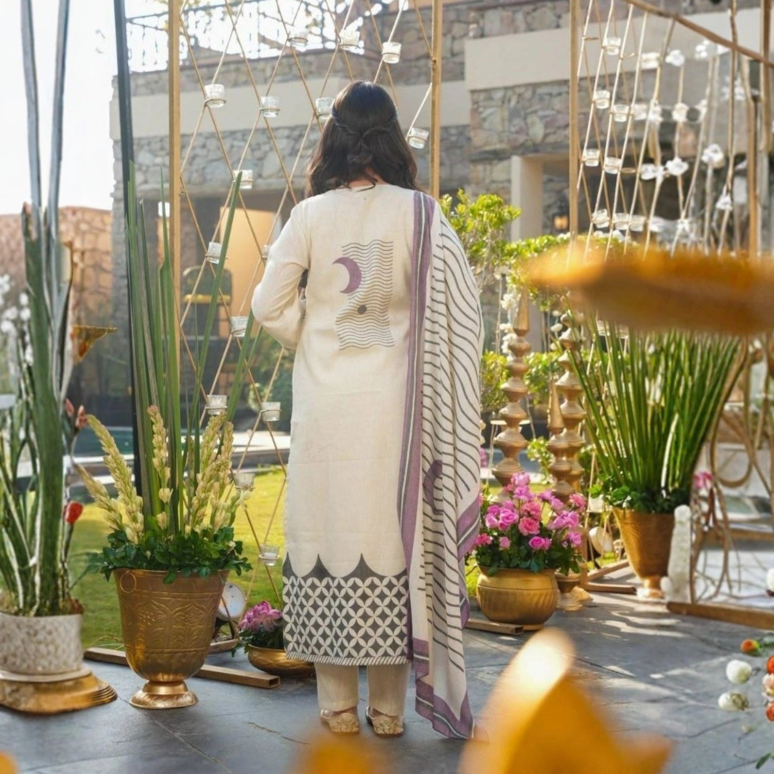 Printed Muslin Kurta Set with Muslin Dupatta