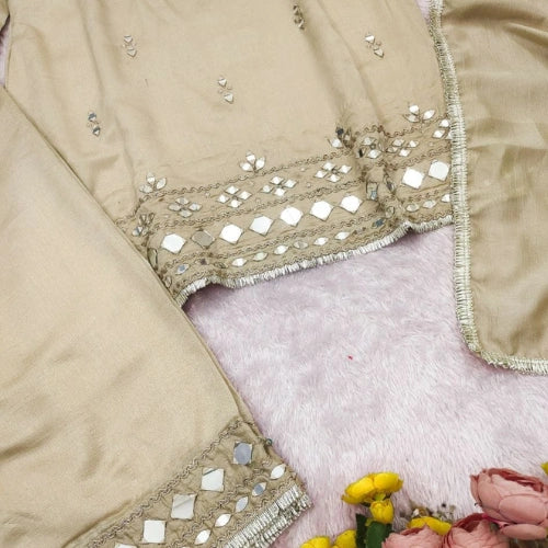 Sayuri Vichitra Silk Mirror Work Suit Set