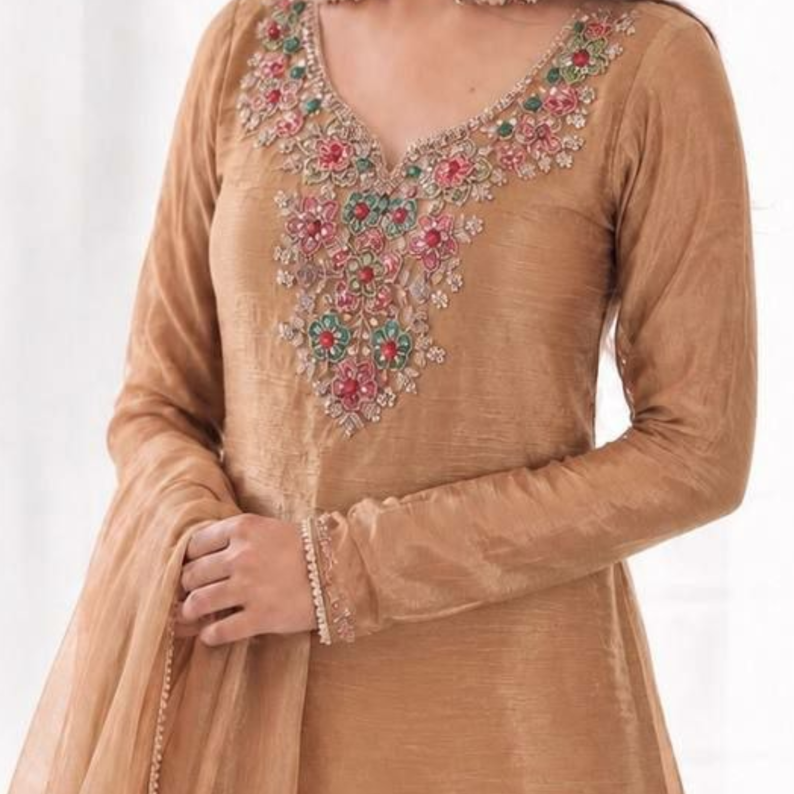 Aaradhya Salsa Silk Embroidered Suit Set
