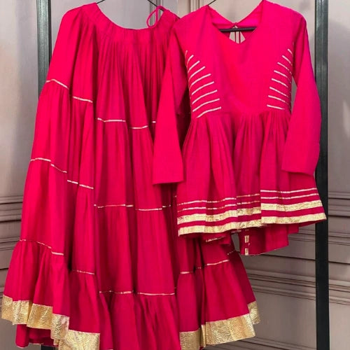 Gulnaar Gota Patti Frill Lehenga Set