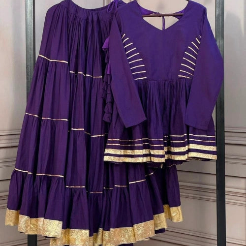 Gulnaar Gota Patti Frill Lehenga Set