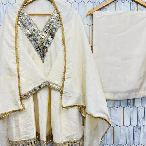Noor Chinon Mirrorwork Plazzo Set
