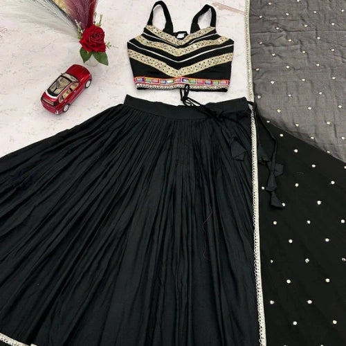 Heavy Gamthi Work Cotton Lehenga Set