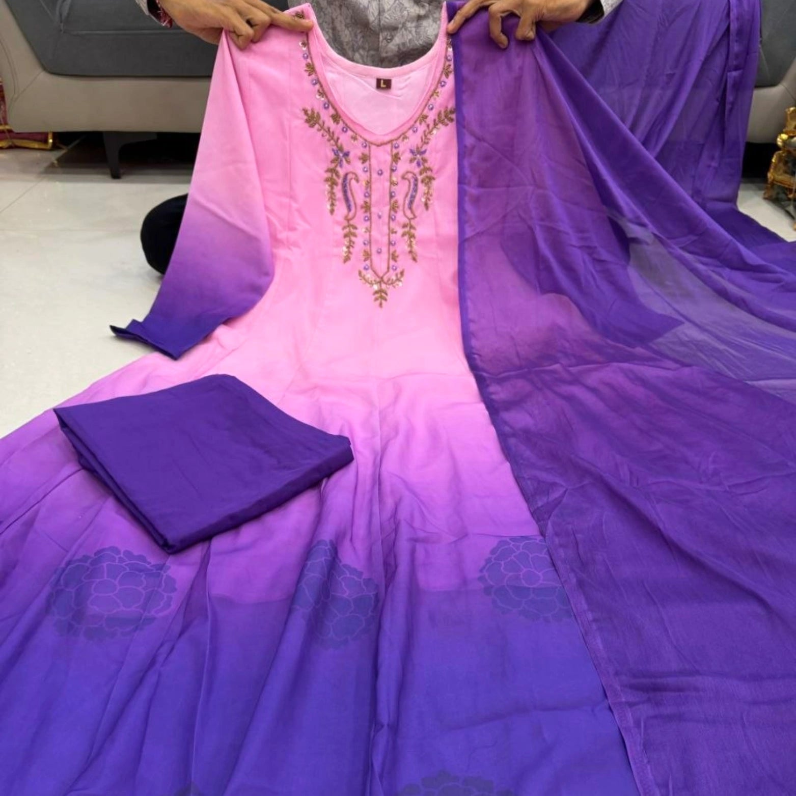 Premium Chiffon Anarkali Suit Set with Dupatta
