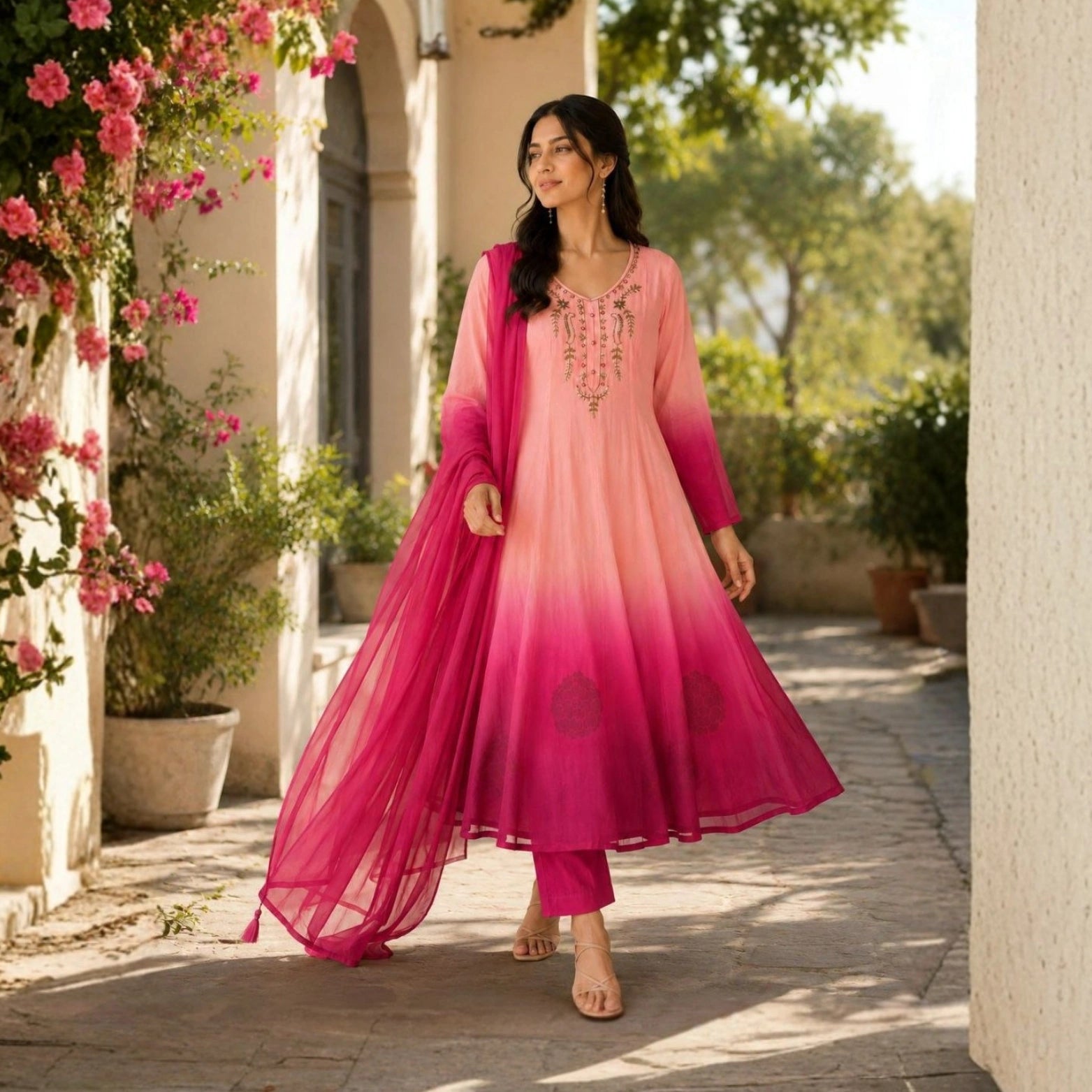 Premium Chiffon Anarkali Suit Set with Dupatta