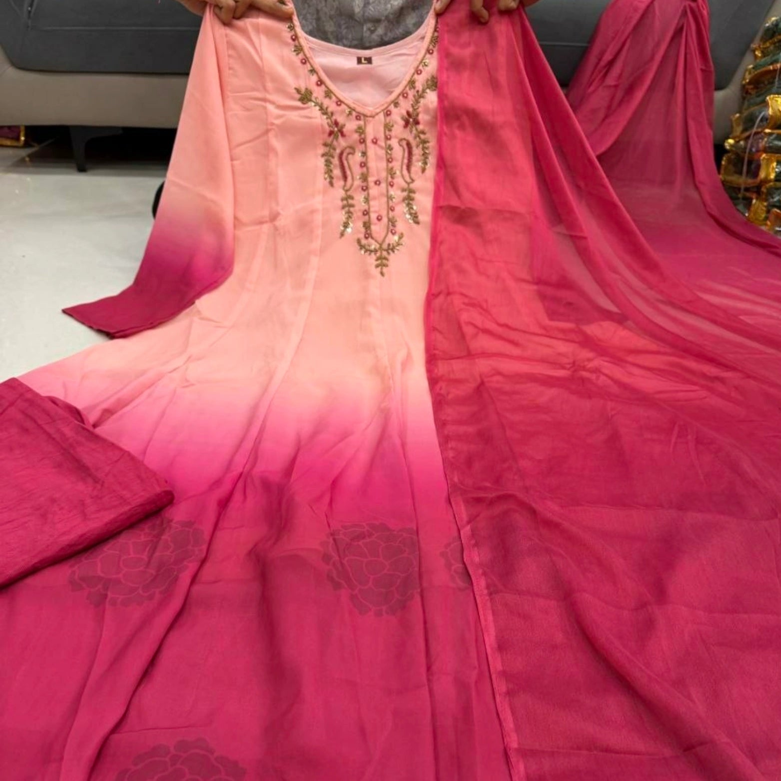 Premium Chiffon Anarkali Suit Set with Dupatta