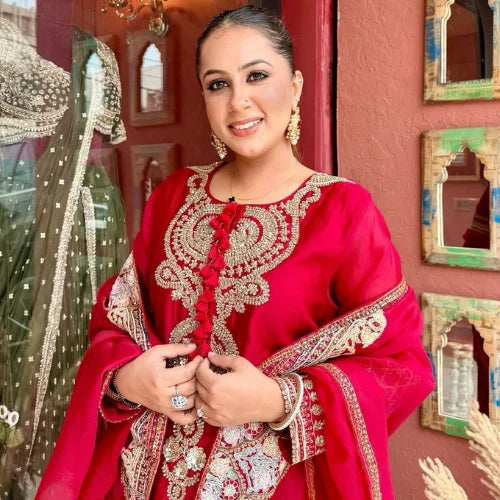 Meher Roman Silk Embroidered Set