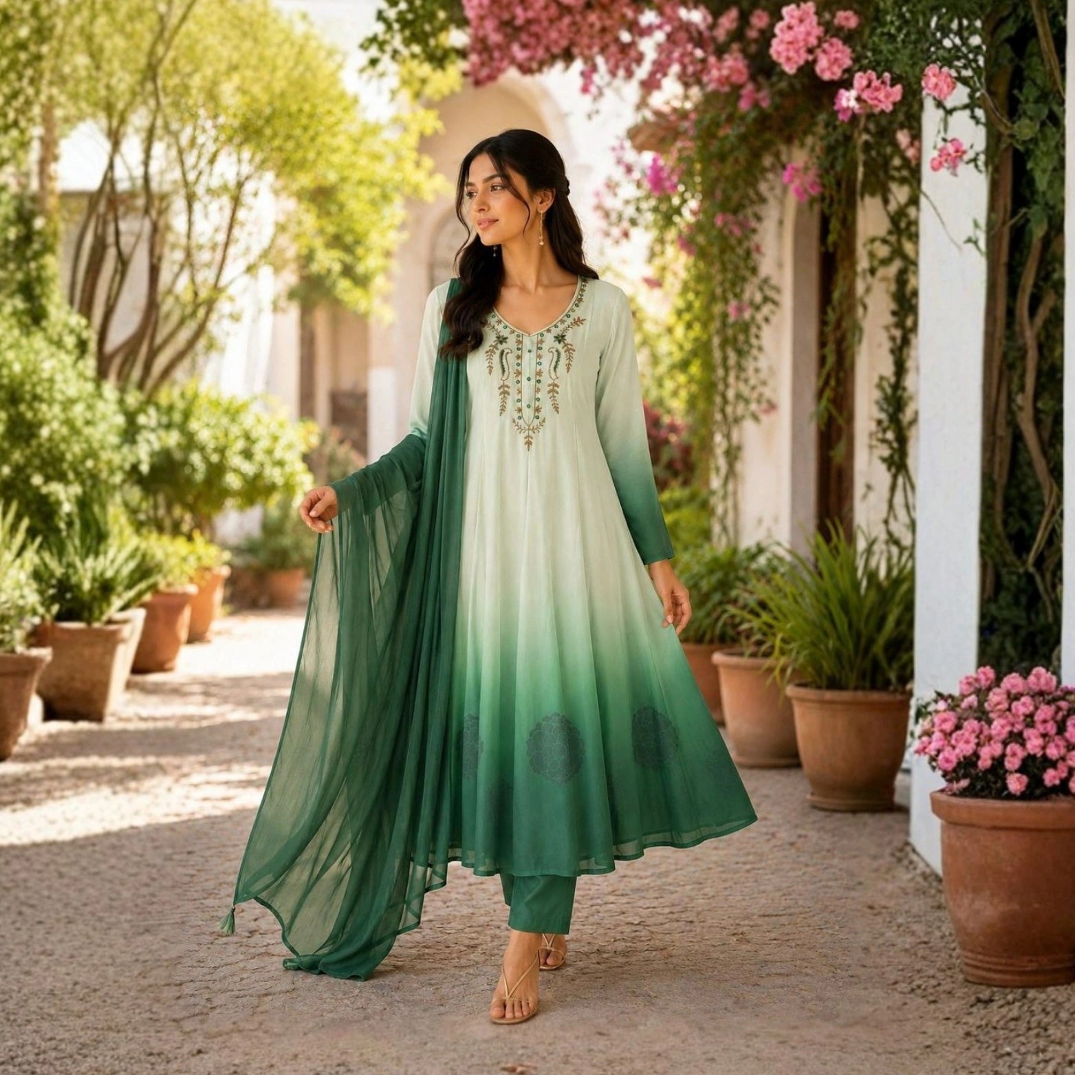 Premium Chiffon Anarkali Suit Set with Dupatta
