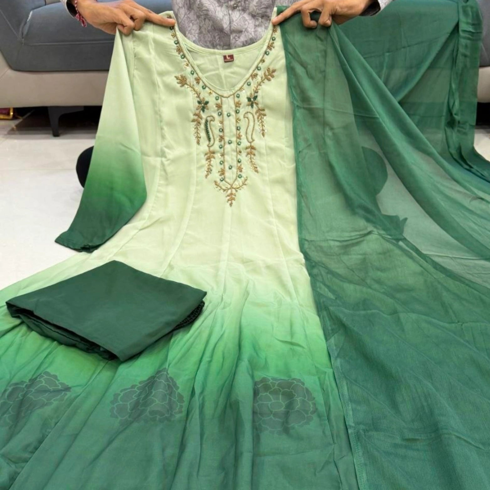 Premium Chiffon Anarkali Suit Set with Dupatta