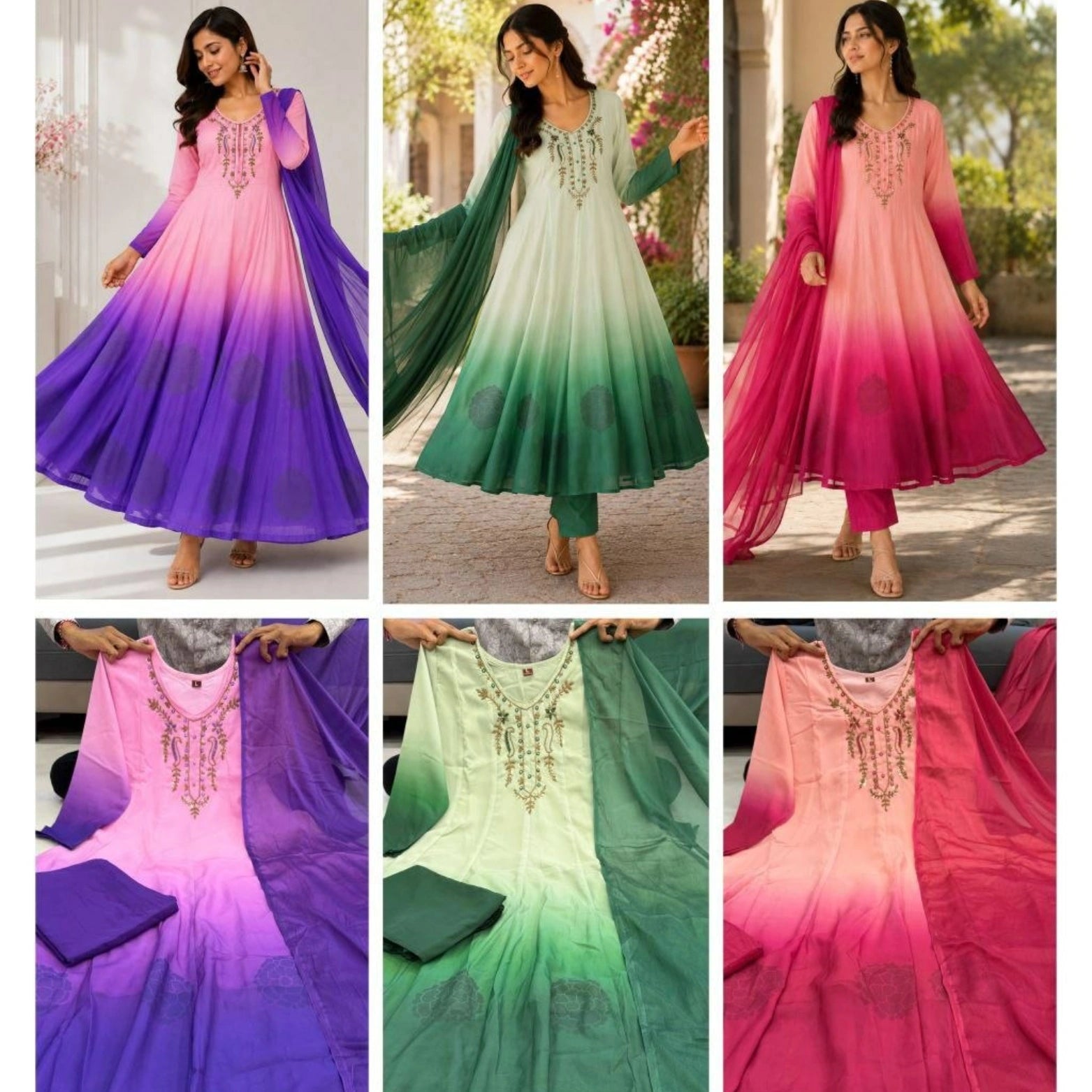 Premium Chiffon Anarkali Suit Set with Dupatta