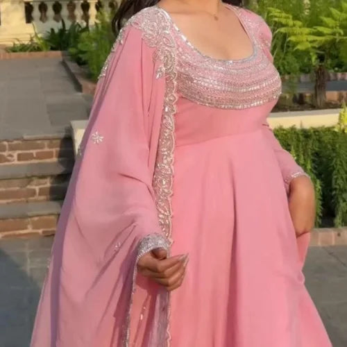 Aaliya Rose Embroidered Gown Set