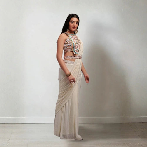 Ready To Wear Malai Laycra Saree