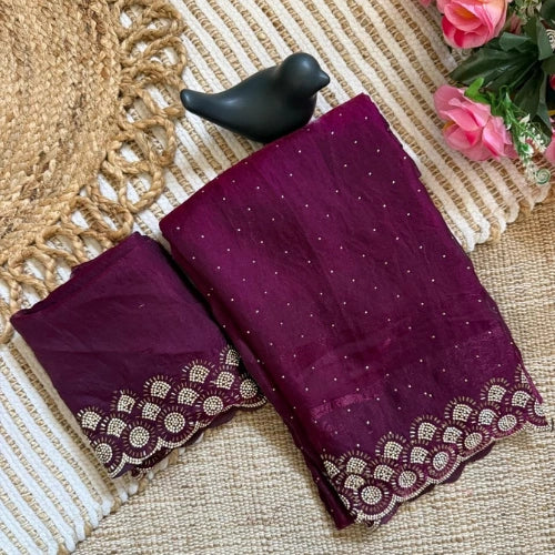 Tamanah Fendi Silk Jarkan Saree
