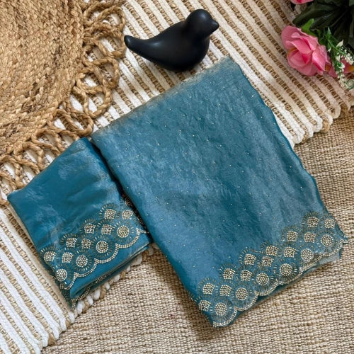 Tamanah Fendi Silk Jarkan Saree