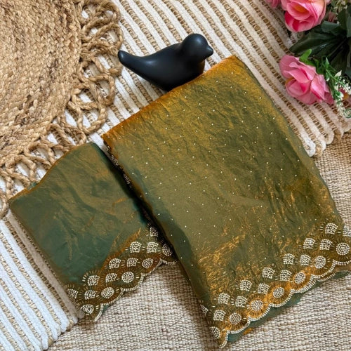 Tamanah Fendi Silk Jarkan Saree
