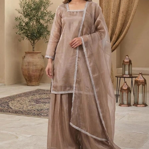 Aarohi Lace Silk Palazzo Set