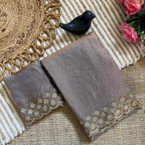 Tamanah Fendi Silk Jarkan Saree