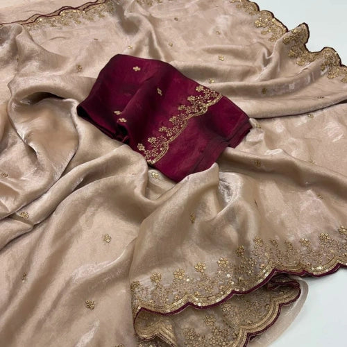 Noorvika Sequined Satin Saree