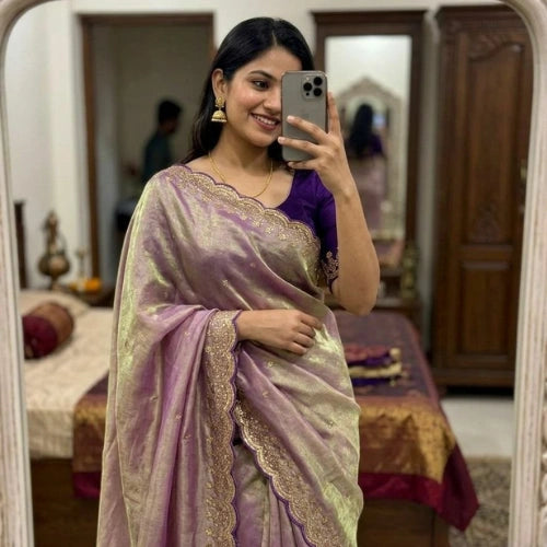 Noorvika Sequined Satin Saree