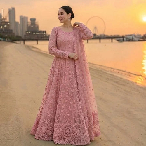 Meher Embroidered Organza Gown Set