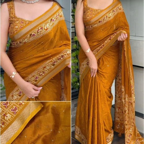 Varnika Ajrakh Mul Cotton Saree