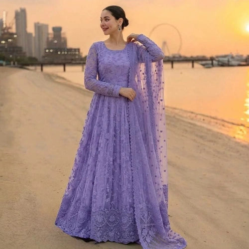 Meher Embroidered Organza Gown Set