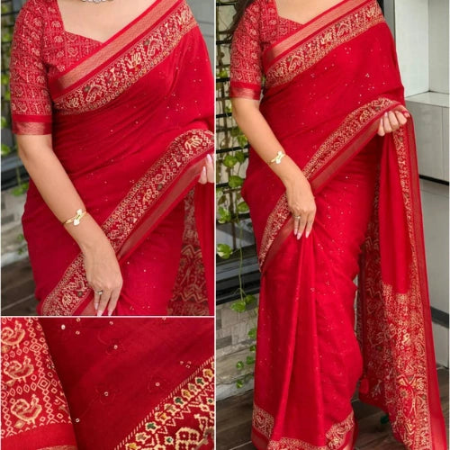 Varnika Ajrakh Mul Cotton Saree