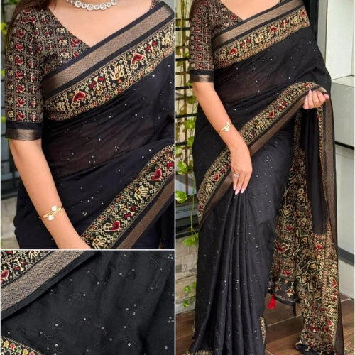 Varnika Ajrakh Mul Cotton Saree