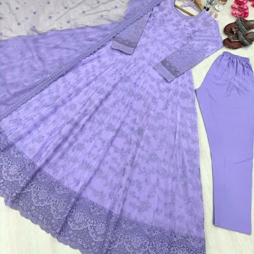 Meher Embroidered Organza Gown Set