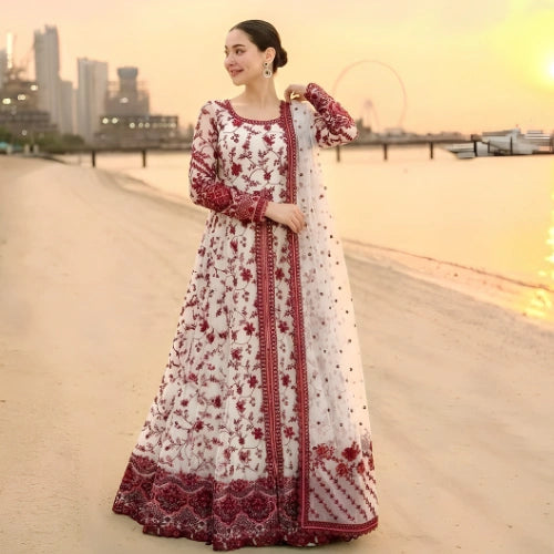 Meher Embroidered Organza Gown Set