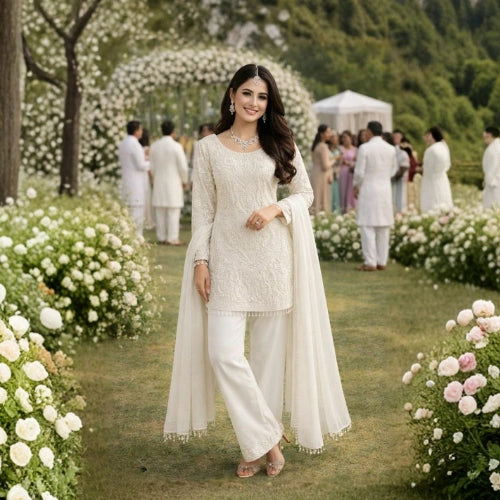Heavy Georgette Embroidered Suit Set with Beads Work
