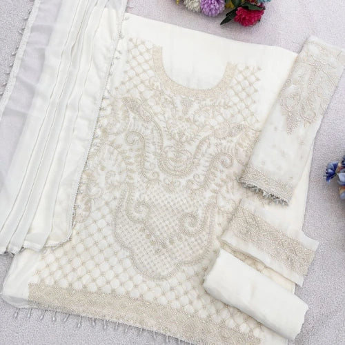 Heavy Georgette Embroidered Suit Set with Beads Work