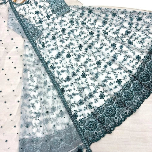 Meher Embroidered Organza Gown Set