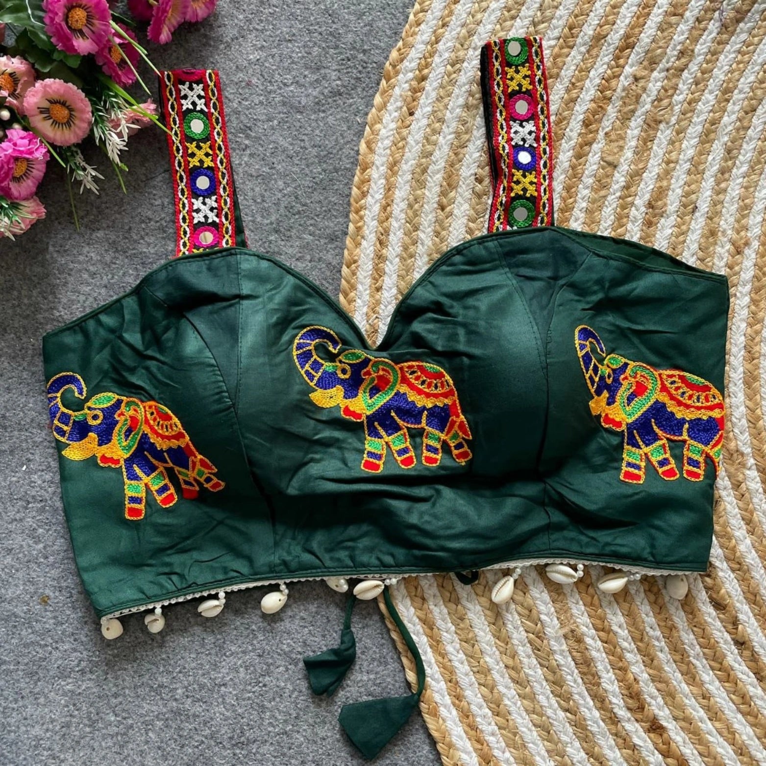 Traditional Navratri Halter Neck Embroidered Blouse
